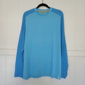 TASC Shirt Bamboo Organic Cotton Performance Stretch Long Sleeve Men's XL Blue